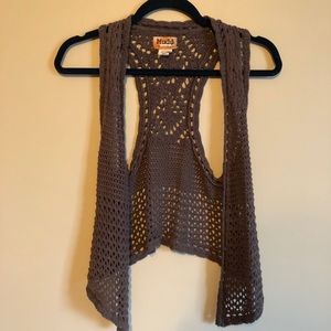 Mudd Dark Brown Crochet Tank Top Vest S